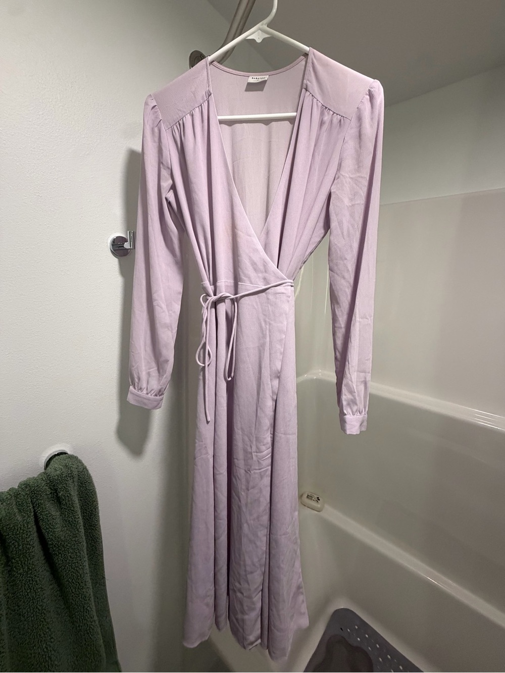 Babaton Lilac Wrap Maxi Dress with Tie Waist